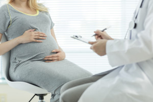 The pregnant woman who has an examination